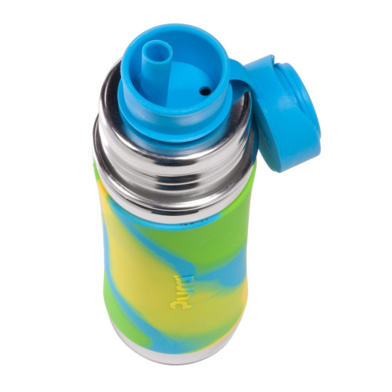 Pura® silikónový športový uzáver so slamkou - aqua| Ecobal.sk