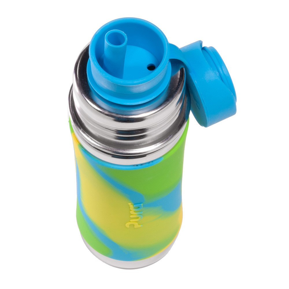 Pura® silikónový športový uzáver so slamkou - aqua| Ecobal.sk