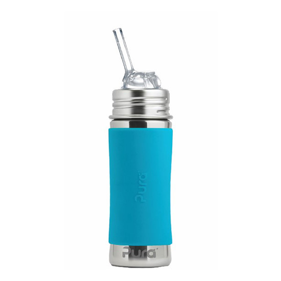 Pura® nerezová fľaša so slamkou 325ml  aqua| Ecobal.sk