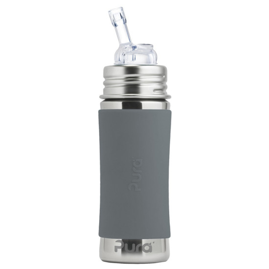Pura® nerezová fľaša so slamkou 325ml - zelená-aqua| Ecobal.sk
