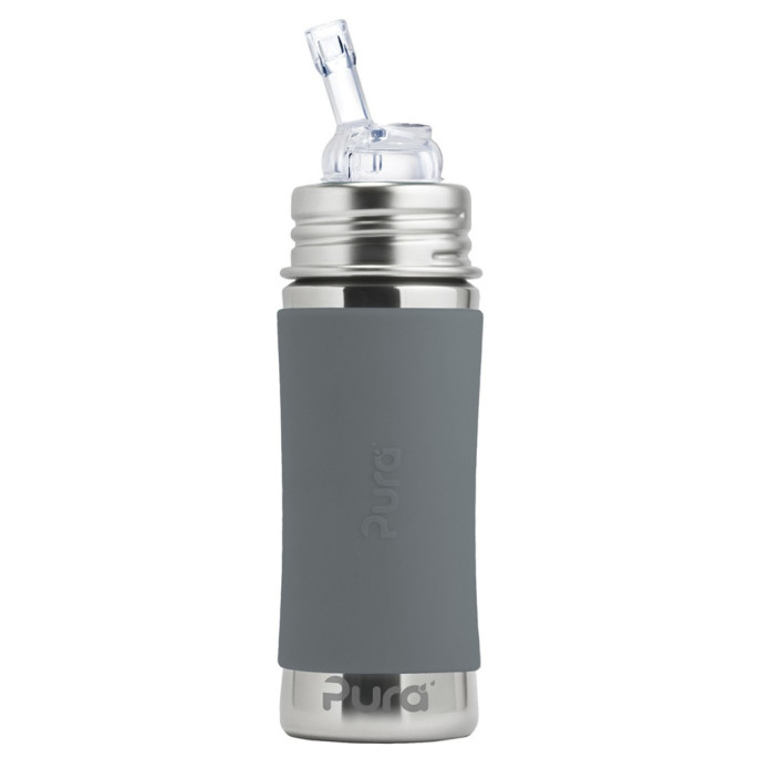 Pura® nerezová fľaša so slamkou 325ml - zelená-aqua| Ecobal.sk