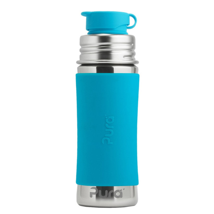 Pura® nerezová fľaša so slamkou 325ml - zelená-aqua| Ecobal.sk