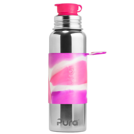 Pura® nerezová fľaša so športovým uzáverom 850 ml červená| Ecobal.sk