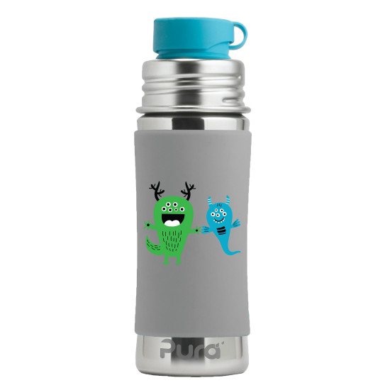 Pura® nerezová fľaša so slamkou 325ml - Monster| Ecobal.sk