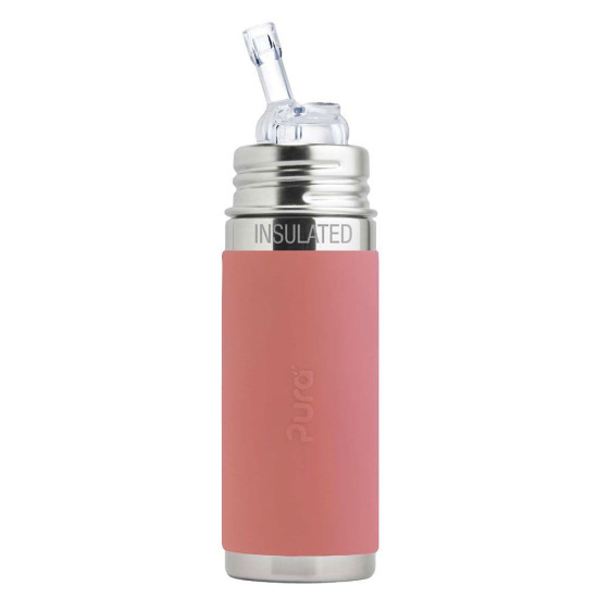 Pura® TERMO fľaša so slamkou s membránou 260ml Rose| Ecobal.sk