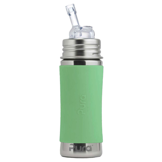 Pura® nerezová fľaša so slamkou 325ml - Moss| Ecobal.sk