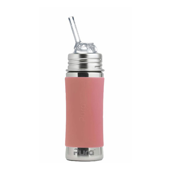 Pura® nerezová fľaša so slamkou 325ml - Rose| Ecobal.sk