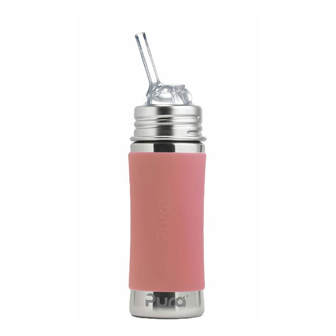 Pura® nerezová fľaša so slamkou 325ml - Rose| Ecobal.sk
