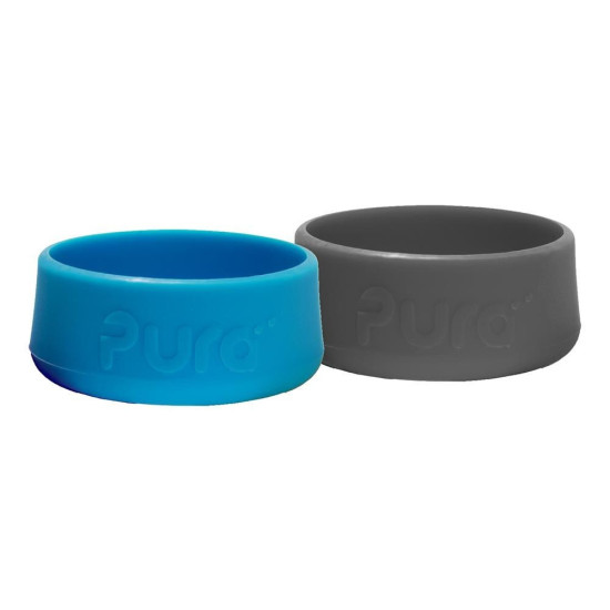 Pura® silikónové chrániče na fľašu 2ks 150ml, 260ml, 325ml - Aqua/Sivá| Ecobal.sk