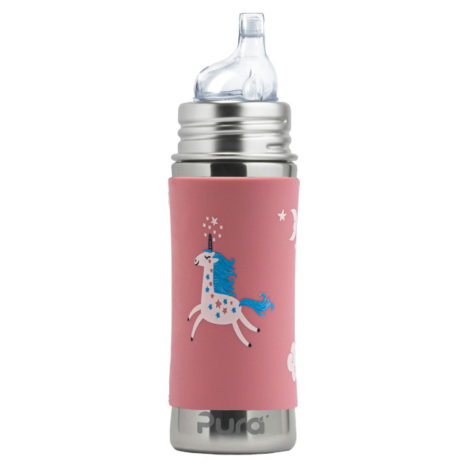 Pura® nerezová fľaša s náustkom 325ml - unicorn| Ecobal.sk