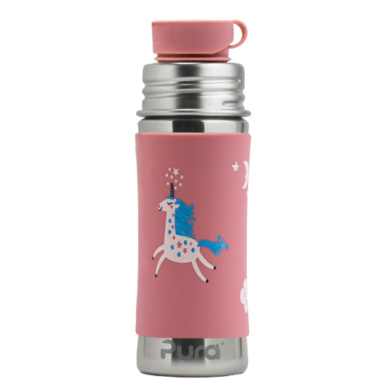 Pura® nerezová fľaša so slamkou 325ml - Unicorn| Ecobal.sk