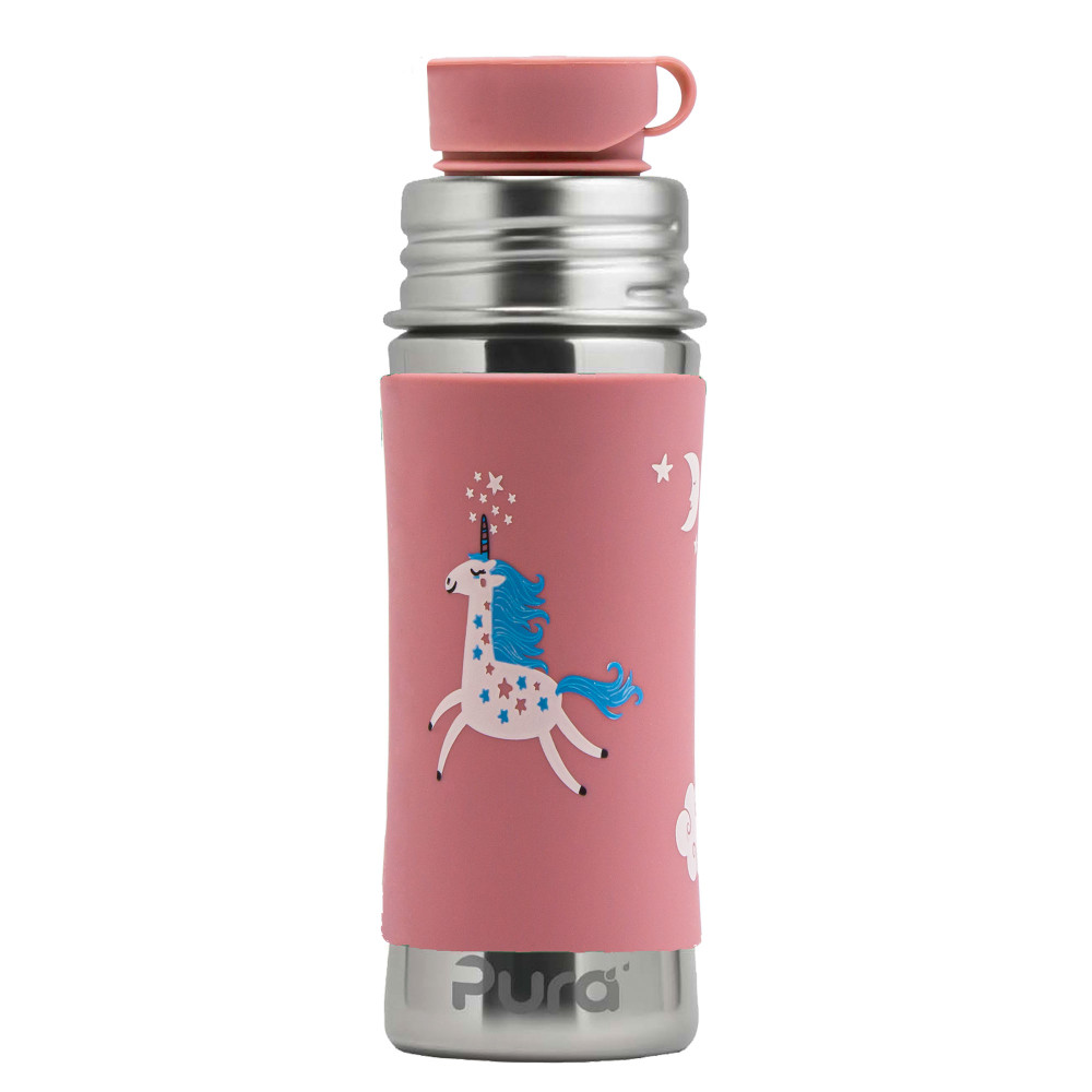 Pura® nerezová fľaša so slamkou 325ml - Unicorn| Ecobal.sk