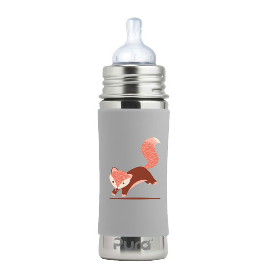 Pura® nerezová dojčenská fľaša 325ml Fox| Ecobal.sk