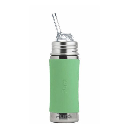 Pura® nerezová fľaša so slamkou 325ml - Moss| Ecobal.sk